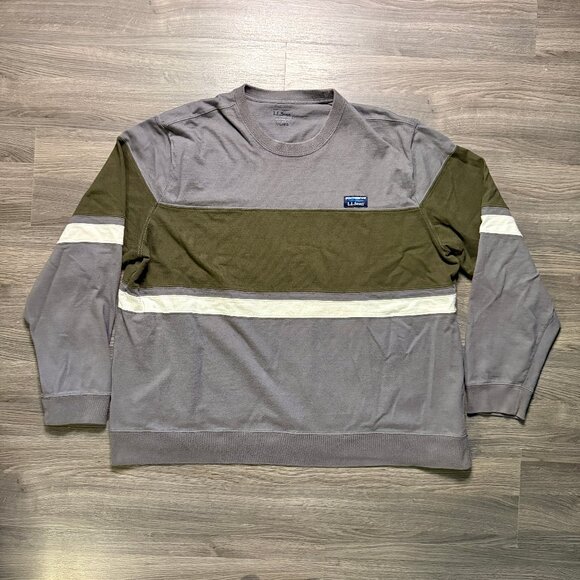 L.L. Bean Men's Rugby Crewneck Sweatshirt - Grey - Picture 1 of 6